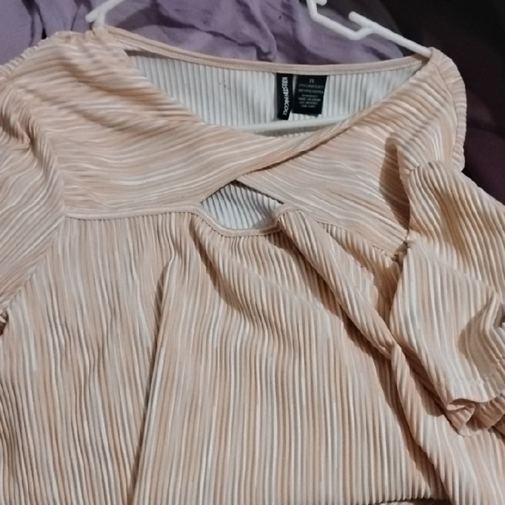 H&M Cream Cut Out Blouse with Peter Pan Collar